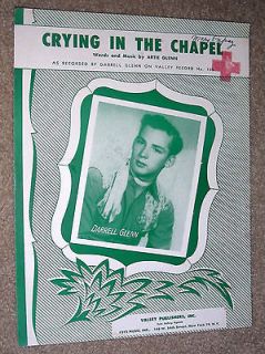 Vintage Sheet Music CRYING IN THE CHAPEL Artie Glenn DARRELL GLENN