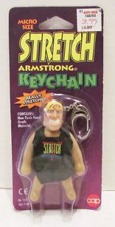 STRETCH ARMSTRONG MICRO SIZE KEYCHAIN FIGURE MOC UNUSED MIP 1995 CAP