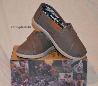 Toms Tiny Classic Ash Grey Canvas Shoes Baby Infant Toddler. Unisex