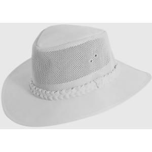 WHITE AUSSIE OUTBACK SOAKER HAT * NEW BUSH MESH CROWN CRUSHABLE