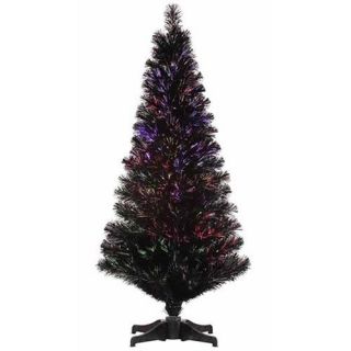 Jet Black Fiber Optic 5 Artificial Christmas Tree With Multi Color