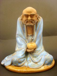 Old Chinese zen Bodhidharma ceramic statues