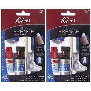Kiss Nails French Acrylic Sculpture Kit, 24 white tips /ea (Pack of 2)