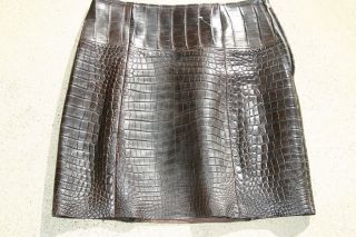 Couture Alligator skin Leather Skirt sz 4 Runway