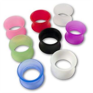 FLESH TUNNEL EXTRA SOFT THIN SILICONE double flared body jewelry ear