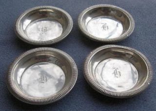 FOUR Sterling Silver Small Round Ashtrays 140g Scrap?
