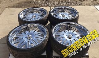 USED 26 INCH ASANTI WHEELS RIMS TIRES AF151 CAMARO DONK STAGGERED 26