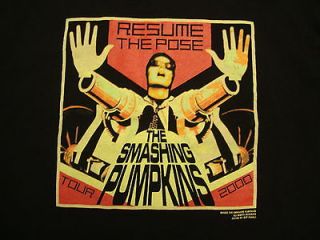Vintage The Smashing Pumpkins 2000 Concert Tour Black Graphic Print T