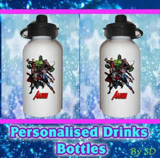 AVENGERS ASSEMBLE personalised kids drinks water bottle for lunchbox