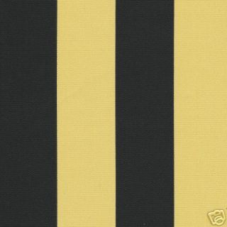 Black Gold Steeler Awning Stripe Sun Famous Outdoor Fabric By the Yard