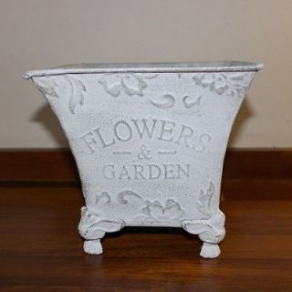 White planter flower and garden French country cottage chic style