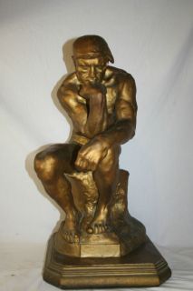 The Thinker Le Penseur by Auguste Rodin   VERY RARE Plaster Statue