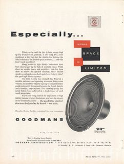 Goodmans Axiette Speaker Magazine Ad, 1956