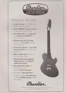 1992 CHANDLER AUSTIN SPECIAL ELECTRIC GUITAR PRINT AD