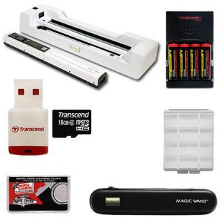 Wand Portable Photo Document Scanner Kit with Auto Feed Dock White