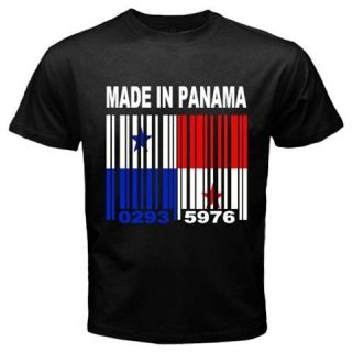 MADE IN PANAMA Panamanian Barcode Flag black CUSTOM T shirt Y38 *ALL