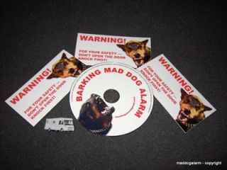 voices ; BARKING MAD DOG ALARM CD & Sticker. For your safety