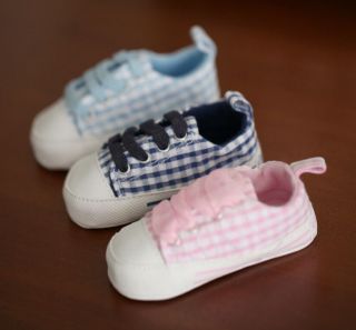 NEW Gerber Baby Girl Boy Plaid/Check Canvas Shoes 0 6 months size 1/2