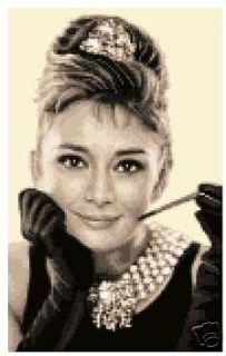 AUDREY HEPBURN complete counted cross stitch kit ~ with all materials