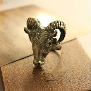 Exquisite Ancient Retro Style Design Cattle Cow Head Ring Rings