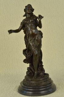 Moreau Solid Bronze Planter Roman Lady Bronze Sculpture Statue Art