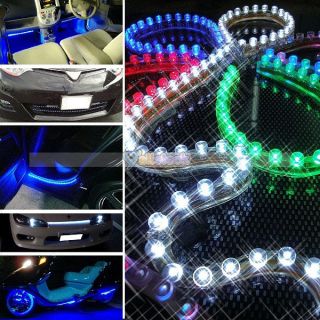 Blue 24CM LED Strip Car Auto Motorcycle Flexible Grill Light Lamp Bulb