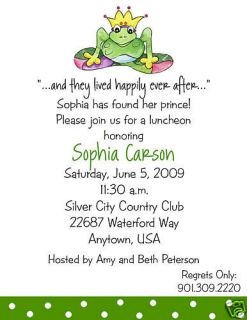 Frog Prince Baby Shower Birthday Party Invitations