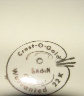 Souvenir of Peoria Illinois Plate Sabin 22K karat gold Crest o Gold