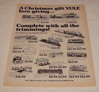 1982 BACHMANN toy trains + buildings Christmas ad page