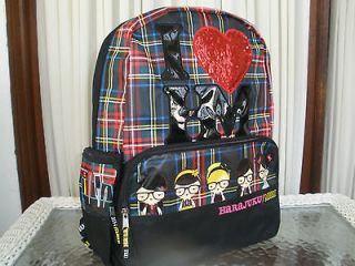 Harajuku Mini Backpack Girls Plaid School Laptop I Heart HM Gwen