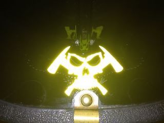 /RE FLECTIVE Yellow/Green Firefighter Decals & More Skull & Axes Logo