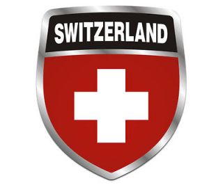 Switzerland Shield Flag Crest Swiss Car Vinyl Window Bumper Sticker
