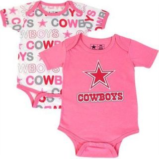 Cowboys Cutie Patootie Pink 2pk Onesie Set Baby Clothes Infant Creeper