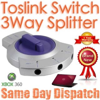 Digital AV HD Toslink Switch Selector Splitter For DVD PS3 Receiver