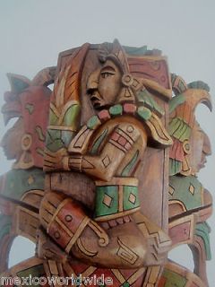in cedar 18x10 YUUM KAAX EAGLE JAGUAR Warrior Aztec fedex mexican art