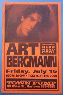 1993 ART BERGMANN / DEAD HEAD COOL Concert GIG Poster Canadian Punk