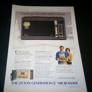 1984 Ad Litton Generation II Microwave Cooking Fun Standing Rib Roast
