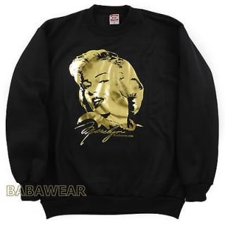 Monroe Sweat Shirt Black Gold Foil Retro Vintage Look Sexy BABA