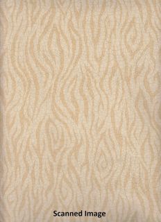 Animal Print Wallpaper/ Zebra Faux Sidewall / Cream Gold Background