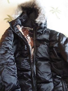 New Womens Baby Phat Black Puffer Jacket Removable Hood Size 2X NWT