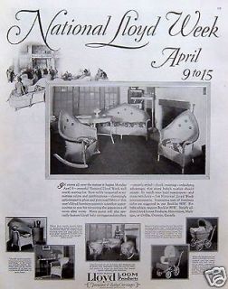 Loom Products Furniture & Baby Carriages Unusual Design Vintage Ad