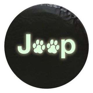 Jeep Spare Tire Cover Paw Print  Glows In Dark (Fits 29.5   32.5 x 8