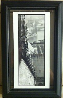 NEW FRENCH BLACK FRAMED PICTURE PRINT PARISIAN STREET SCENE 10x6.25