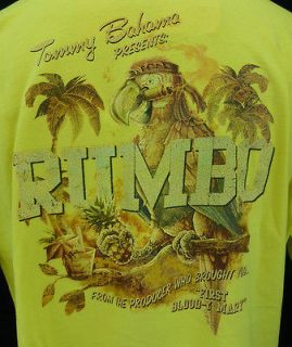 New Mens Tommy Bahama Rumbo Tee T Shirt Parrot Cigar Yellow Rambo Lg