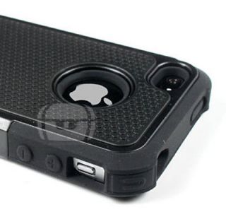 Black Executive Armor High Protective Back Cover Case for iPhone 4 4S