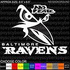 Baltimore Ravens No Fear Design Stickers Car Vinyl Decals JDM