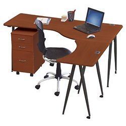 NEW Balt iFlex Large Desk   Right   Cherry and Black   4 Legs   65 x