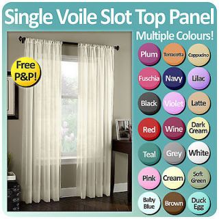 WOVEN VOILE NET SLOT TOP / ROD POCKET CURTAIN PANEL.FAST FREE DELIVERY