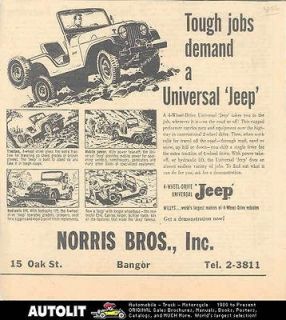 1956 Jeep CJ6 Bangor Maine Dealer Newspaper Ad