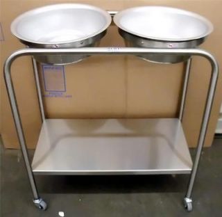 7808SS Snyder Model, double basin solution stand, Stainless Stee l